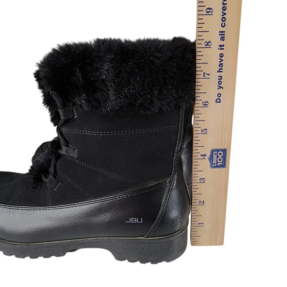 JBU‎ Jambu Ankle Boot sz 8M Women Colorado Black Faux Suede Fur Bootie Pull On